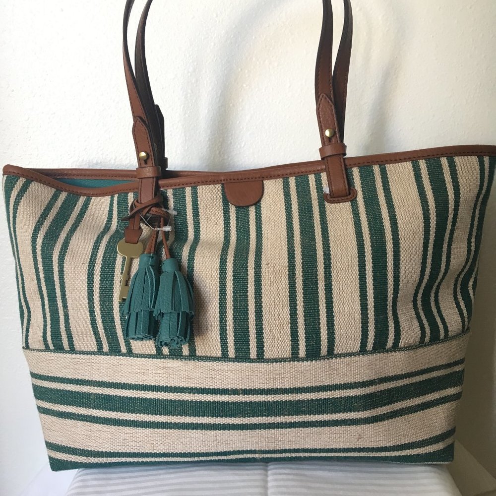 NWT Fossil Rachel Collection, striped green